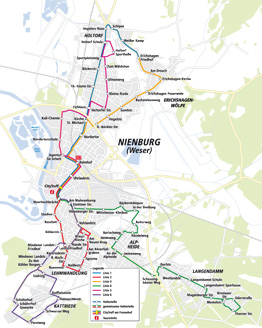 Liniennetzplan der VLN im Landkreis Nienburg
