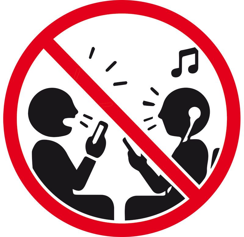 Icon Keine lauten Gespräche oder laute Musik